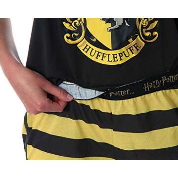 INTIMO Harry Potter Women's Hogwarts House Racerback Tank Shorts Pajama (Hufflepuff, X-Large)