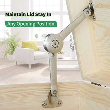 RUYUFE Lid Support Hinge Lid Stay with Soft Close Toy Box Hinge Support Drop Lids of Cabinets Kitchen Support 40lb/2pcs