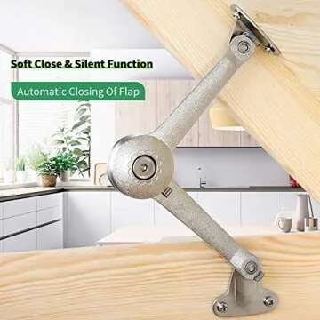 RUYUFE Lid Support Hinge Lid Stay with Soft Close Toy Box Hinge Support Drop Lids of Cabinets Kitchen Support 40lb/2pcs