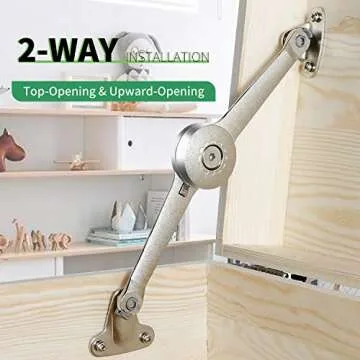 RUYUFE Lid Support Hinge Lid Stay with Soft Close Toy Box Hinge Support Drop Lids of Cabinets Kitchen Support 40lb/2pcs