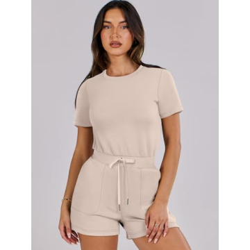 ANRABESS Women's Casual Summer Short Sleeve Romper