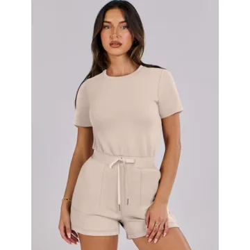 ANRABESS Women's Casual Summer Short Sleeve Romper