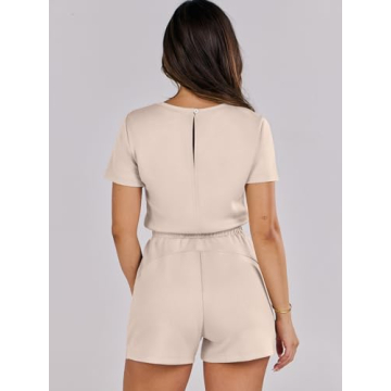 ANRABESS Women's Casual Summer Short Sleeve Romper