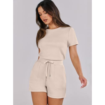 ANRABESS Women's Casual Summer Short Sleeve Romper