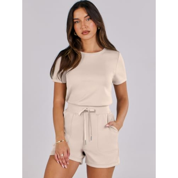 ANRABESS Women's Casual Summer Short Sleeve Romper