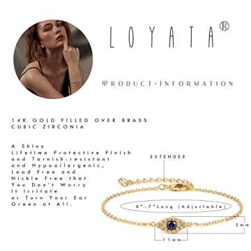 LOYATA Gold Bracelet Gold 14K Gold Plated Dainty Chain Simple Jewelry Gift for Women