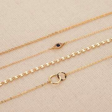 LOYATA Gold Bracelet Gold 14K Gold Plated Dainty Chain Simple Jewelry Gift for Women