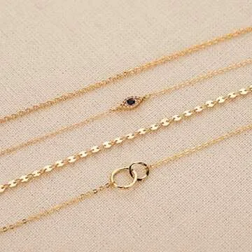 LOYATA Gold Bracelet Gold 14K Gold Plated Dainty Chain Simple Jewelry Gift for Women