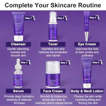 Skin Care Set,Professional Skincare for Women Teens Teenage,Hydrate Smooth Tighten Firm Lift Anti-Aging Facial Skin Care Routine Kit,Travel Skin Care Sets & Kits Products Birthday Valentines Gifts
