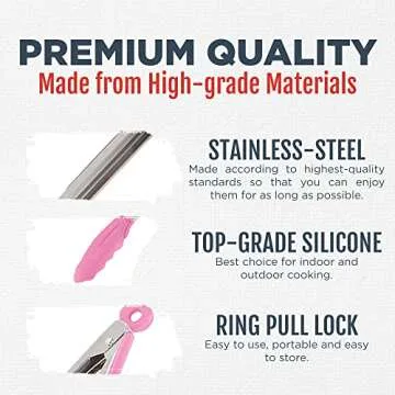Silicone Kitchen Tongs for Cooking with Silicone Tips, Heat Resistant Tongs for Serving Food, 7-Inch, 9-Inch, 12-Inch Locking Silicone Tongs, Set of 3 Salad Tongs, Pink Kitchen Utensils