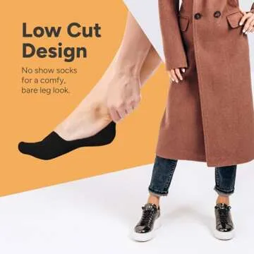 No Show Socks Womens Invisible Liner, Non Slip & Low Cut, Casual & Formal Wear, Soft & Stretchable, ...