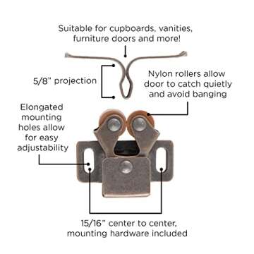 Hickory Hardware Alloy Steel P657-STB Collection Catch, 15/16 Inch, Bronze