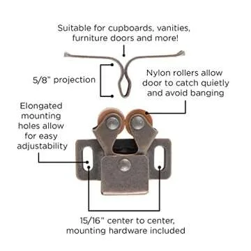 Hickory Hardware Alloy Steel P657-STB Collection Catch, 15/16 Inch, Bronze