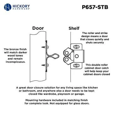 Hickory Hardware Alloy Steel P657-STB Collection Catch, 15/16 Inch, Bronze