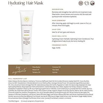 INNERSENSE Organic Beauty - Natural Hydrating Hair Mask | Non-Toxic, Cruelty-Free, Clean Haircare (4oz)
