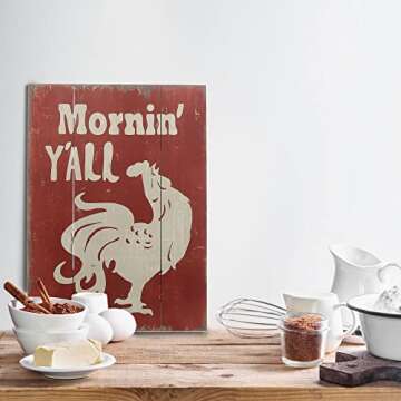 Barnyard Designs Rooster Wooden Sign - Rustic Country Decor