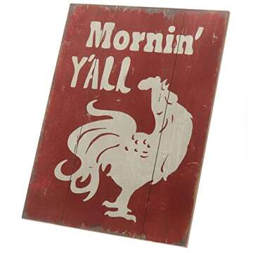 Barnyard Designs Rooster Wooden Sign - Rustic Country Decor