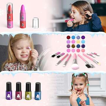 GirlsHome Kids Makeup Kit for Ages 3-12, Non-Toxic Fun