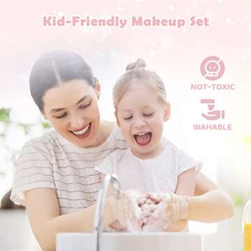 GirlsHome Kids Makeup Kit for Ages 3-12, Non-Toxic Fun