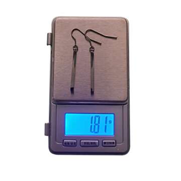 Limerencia Pure Titanium Vertical Bar Dangle Earrings,Lightweight Drop Earrings Hypoallergenic for Sensitive Ears Women (30mm, Shiny grey)