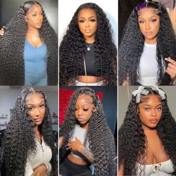 26 Inch Water Wave Lace Front Wigs Human Hair Pre Plucked Wet And Wavy 13x4 Hd Lace Frontal Wig Human Hair 180 Density For Women Bouncy Soft Deep Curl Glueless Tangle Free Natural Hairline