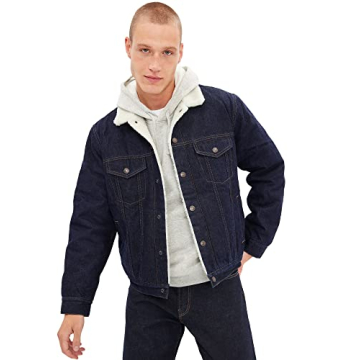 GAP Mens Icon Sherpa Denim Jacket - Stylish and Warm