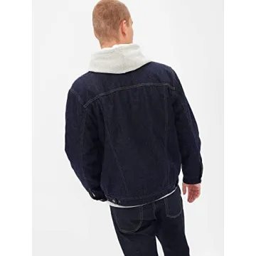 GAP Mens Icon Sherpa Denim Jacket - Stylish and Warm
