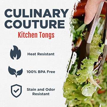 Silicone Kitchen Tongs for Cooking with Silicone Tips, Heat Resistant Tongs for Serving Food, 7-Inch...