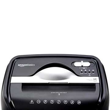Amazon Basics 12 Sheet Cross Cut Paper and Credit Card Home Office Shredder with 4.8 Gallon Bin, Black