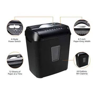 Compact Amazon Basics Cross-Cut Shredder for Home Office
