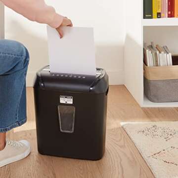 Amazon Basics 12 Sheet Cross Cut Paper and Credit Card Home Office Shredder with 4.8 Gallon Bin, Black