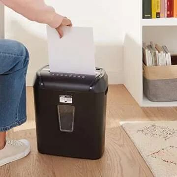 Compact Amazon Basics Cross-Cut Shredder for Home Office