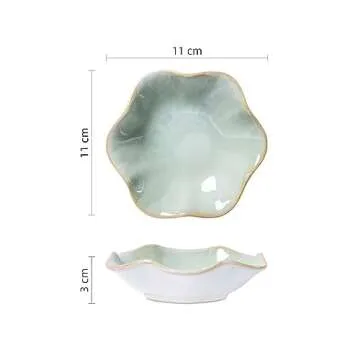 JAMEND CLXP Lotus Leaf Shape Decorative Ring Tray, Small Key Bowl, Ceramic Trinket Tray Jewelry Dish Organizing Necklace Earrings, Home Decoration for Mom Best Friend Sister, Light Green.