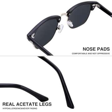Pro Acme Semi-Rimless Square Sunglasses for All