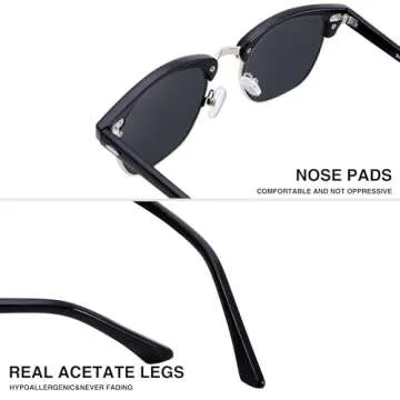 Pro Acme Semi-Rimless Square Sunglasses for All