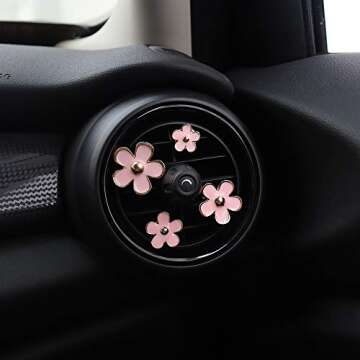 INEBIZ Cute Daisy Flowers Air Vent Decorations Clips Car Air Freshener Girly Charm Automotive Interi...