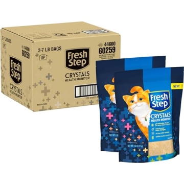 Fresh Step Health Monitoring Crystal Cat Litter, Non-Clumping, Color-Change pH Technology, Longest L...