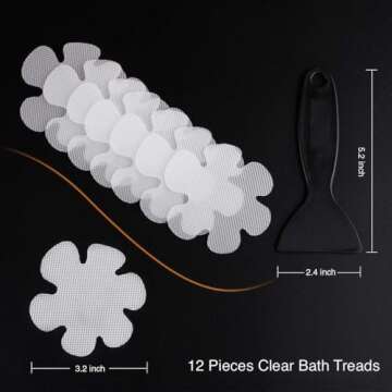 Secopad 24PCS Original Bathtub Stickers Non-Slip, Safety Shower Treads Adhesive Appliques with Premium Scraper