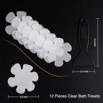 Secopad 24PCS Original Bathtub Stickers Non-Slip, Safety Shower Treads Adhesive Appliques with Premium Scraper