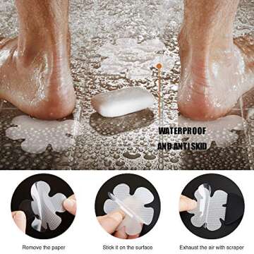 Secopad 24PCS Original Bathtub Stickers Non-Slip, Safety Shower Treads Adhesive Appliques with Premium Scraper