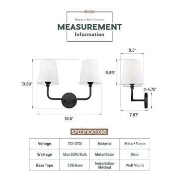Stylish METWET 2-Light Vanity Fixtures for Your Home