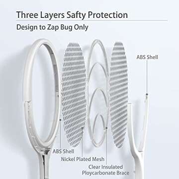 Electric Bug Zapper Racket for Home & Outdoor Use