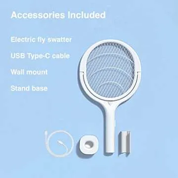 Electric Bug Zapper Racket for Home & Outdoor Use