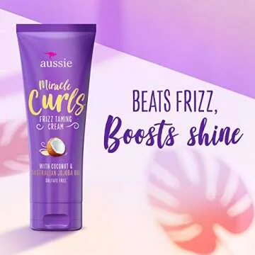 Aussie Miracle Curls Frizz Taming Curl Cream With Coconut & Jojoba Oil, 6.8 oz