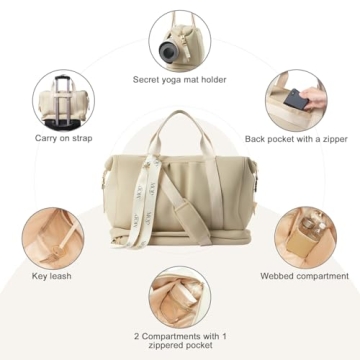 MOIY Waterproof Gym Bag Women - Travel & Yoga Duffel