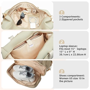 MOIY Waterproof Gym Bag Women - Travel & Yoga Duffel