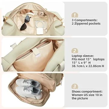 MOIY Waterproof Gym Bag Women - Travel & Yoga Duffel