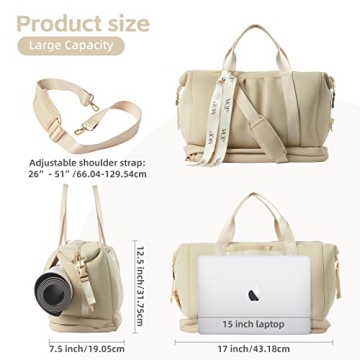 MOIY Waterproof Gym Bag Women - Travel & Yoga Duffel