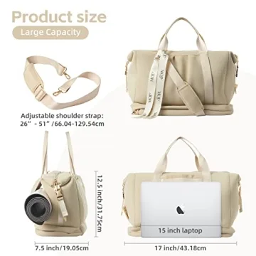 MOIY Waterproof Gym Bag Women - Travel & Yoga Duffel