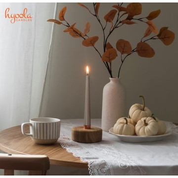 Elegant Hyoola Taper Candles 10" Taupe Gray - 12 Pack